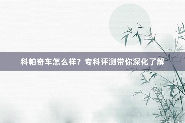科帕奇车怎么样？专科评测带你深化了解